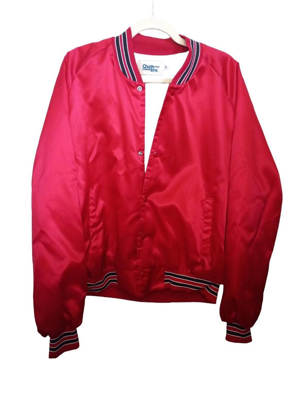 Vintage 80's 90's Chalk Line Disney Mickey Mouse Satin Bomber Jacket Sz XL Snaps